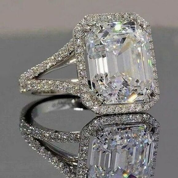 The Upgrade Ring 6 Carat statement engagement cocktail ring in 925 silver sz 6 - Picture 10 of 12